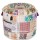 White Multi Patchwork Bohemian Round Indian pouffes Ottoman Cover