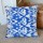 Blue 18X18 ZigZag Ikat Kantha Pillow Cover