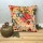 18X18 Beige Rose Flowers Printed Indian Cotton Kantha Throw Pillow Sham