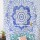 Blue Geometric Flower Circle Mandala Tapestry, Indian Bedspread