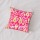 16" Pink Multicolor Paisley Accent Ikat Kantha Stitched Toss Pillow Case