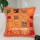 Orange Accent Sari Patchwork Cushion Cover 16x16 India Handmade