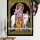Hindu Lord Krishna With Flute And Cow Sequin Cotton Fabric Cloth Poster Tapestry