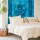 Twin Size Turquoise Hindu Tie Dye Ganesha Tapestry Fringed Wall Hanging