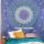 Blue Psychedelic 3-D Star Mandala Wall Tapestry, Indian Bedding Throw