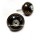 Black With Golden Circle Ceramic Door Drawer Pulls Knobs, Set of 2