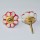 Antique Brass Finish Hand Painted Floral Ceramic Door Knobs, Set of 2