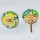 Yellow Floral Ceramic Knobs, Set of 2