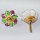 Big Multi Floral Ceramic Knobs, Set of 2