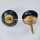 Set of 2 Black Hand Painted Ceramic Knobs