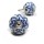 Blue Floral Ceramic Cabinet Knobs, Set of 2