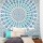 White Multi Mandala Throw Wall Tapestry, Psychedelic Bohemian Bedding