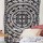 Black and White Fringed Elephant Mandala Tapestry Indian Bohemian Bedding