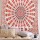 White & Orange Mixed Mandala Tapestry, Hippie Boho Wall Hanging Bedspread