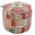 17" X 12" Khakhi Bohemian Patchwork Round Indian Pouf Ottoman Cover