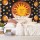 Morning Sun Moon Celestial Tapestry, Hippie Wall Hanging Bedspread