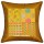 17" Yellow Gold Floral Patchwork Indian Silk Brocade Throw Pillow Cover