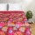 Maroon Multi Tropicana Floral Twin Size Kantha Quilt Blanket Throw