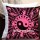 Pink and Black Yin Yang Decorative Tie Dye Pillow Cover 16X16