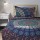 Boho Blue Twin Size Peafowl Mandala Bedding Duvet Set with One Pillow Cover