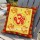 Beige Color Hindu Auspicious Symbol AUM printed Mirror Kantha Pillow Cover 16X16