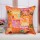 Orange Multi Old Fabric Patchwork Bohemian Accent Square Pillow Cover 20X20