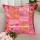 18X18 Pink Unique Bohemian Intricate Patchwork Indian Pillow Cover