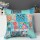 18X18 Turquoise Blue One-Of-A-Kind Boho Accent Throw Pillow Cover