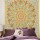 Yellow Paisley Flowers Medallion Circle Cotton Tapestry Wall Hanging