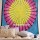 Multi Hippie Peacock Feathers Mandala Circle Tapestry, Tie Dye Bedding