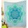 Sea Green Big Flower of Life Geometric Ombre Mandala Fabric Tapestry