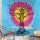 Turquoise and Pink Round Tie Dye Circle Tree of Life Wall Tapestry