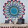 Multi Psychedelic Trippy Medallion Circle Mandala Tapestry, Hippie Bedspread
