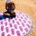 Pink Multi Pineapple Thin Sheet Cotton Roundie Beach Throw