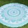 Sea Green Large Leafs Circle Ombre Roundie, Mandala Beach Throw