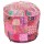 Small Pink Multi Patchwork Round Floor Seating Pouf Ottoman Cover 17X12