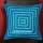 Turquoise Blue Decorative Square Box Mirrored Embroidered Pillow Cover 16X16