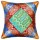 Decorative Multi Colorful Paisley Printed One-Of-A-Kind Silk Sari Indian Pillow Cover 