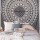 Black and White Multi Elephants Ring Circle Medallion Mandala Tapestry, Boho Bedspread