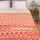 Twin Orange ZigZag Patterned Cotton Kantha Quilt Bedding Blanket