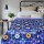 Blue Multi Suzani Medallion Circle Cotton Kantha Quilt Blanket Throw 