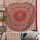 Small Orange Kerala Medallion Mandala Cotton Tapestry, Hippie Bedspread
