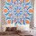 Orange Multi Wheat Grain Medallion Hippie Mandala Tapestry