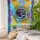 Turquoise Blue Gayatri Mantra OM AUM Wall Tapestry