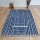 Indigo Blue Long Strips Outdoor Indoor Dhurrie Rug 3'X5'