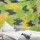 Green Multi Long Leafs Ombre Tie Dye Wall Tapestry