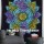 Black & Multi Rangoli Rainbow Mandala Tie Dye Wall Tapestry