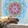 Turquoise Camellias Bohemian Mandala Wall Tapestry