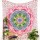Pink Multi Camellias Mandala Tapestry Wall Hanging, Queen Bedspread