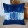 Blue And White Strips Shibori Indigo Pillow Cover 16X16 Inch